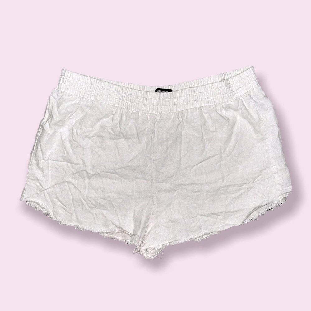 Forever 21 Coastal High Rise Shorts Cream Beige Boho Womens Size Medium